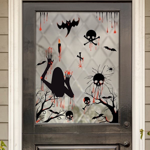 2 sæt Halloween horror blodfarvede langharet kvinde