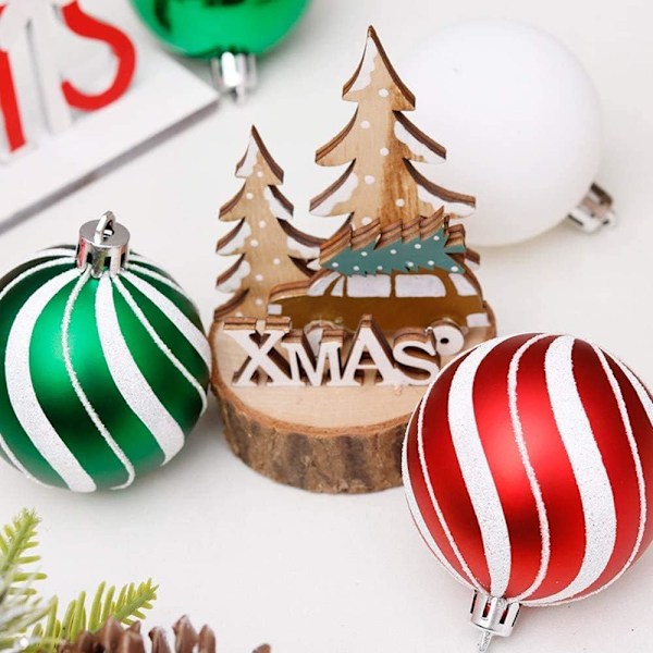 Glittrande Ornament, Miljövänlig Plast, Lätta att Hänga för Julgransdekoration och Heminredning, 30-pack