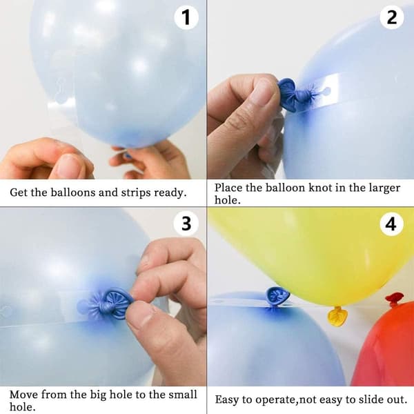 Et sæt med 6 ruller ballonbue-tape til fødselsdagsfester, bryllupper,