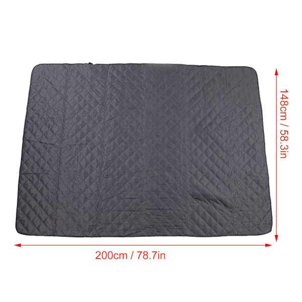 Vanntett teppe i Oxford-stoff, fleece, varmt gressteppe for utendørs camping, piknik, svart