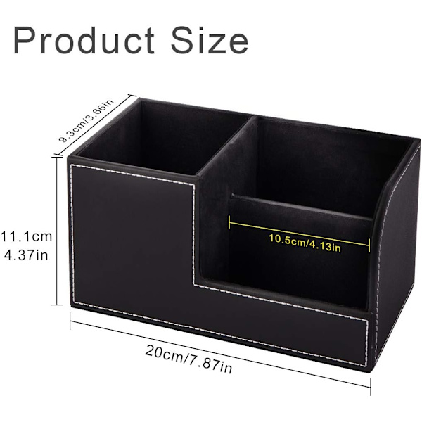 Sort - Skrivebordsopbevaringsboks, multifunktionel penholder, elegant
