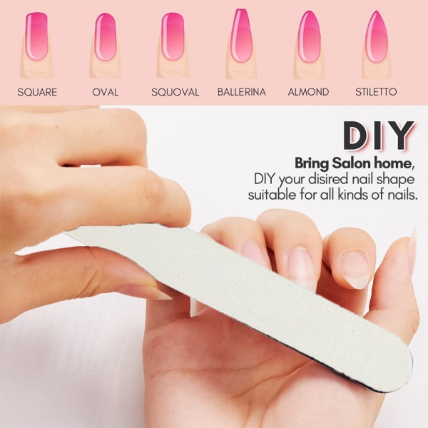 Neglefil Grit Emery Boards for Nails 50stk Neglefilsett for Manikyr