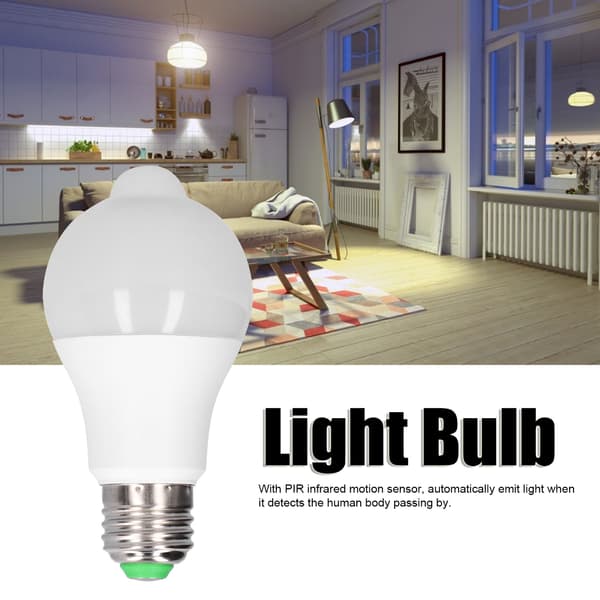 LED-lampa med PIR-rörelsesensor för korridor, sovrum, trappa, hall, 85-265 V, ren vit