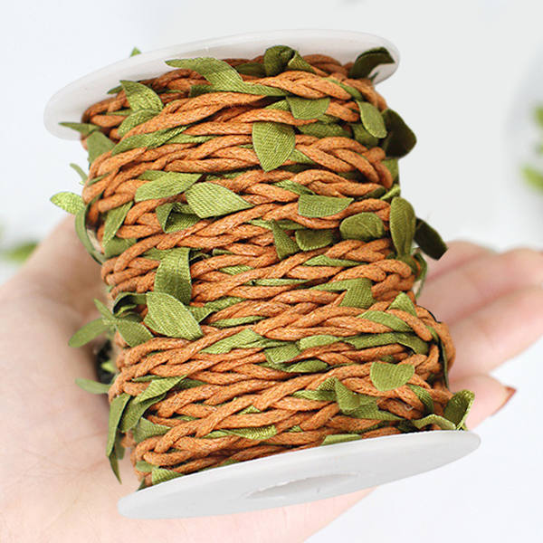 2 Rullar Snöre Grönt Blad Jute 5MM Rep Hampa Jutesnöre Band