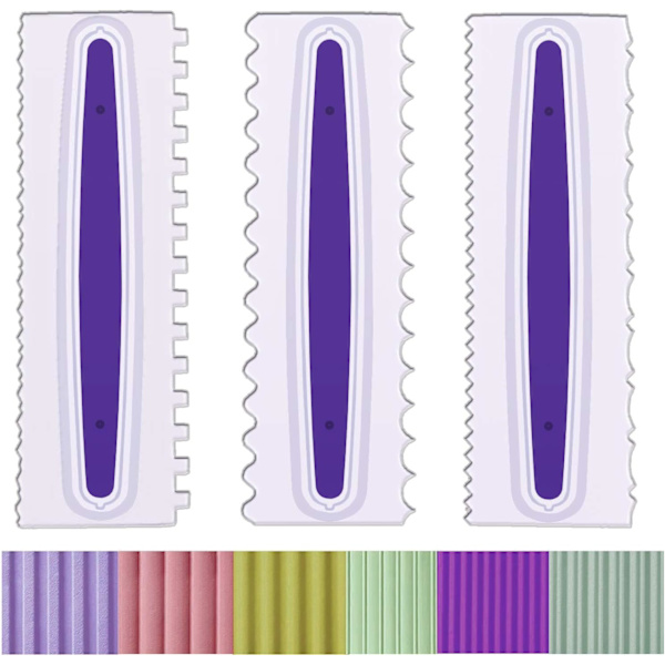 Dekoreringskam och glasyrjämnare Set om 3-pack Dekorering