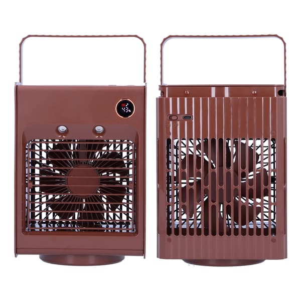 2 i 1 Oscillerende Spray Luftfugter Ventilator med Lys USB Opladning Desktop Luftkøler Ventilator til HjemmeKaffe