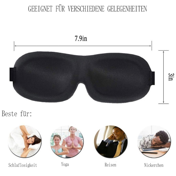 Justerbar Rem 3D Sovmask, Multifunktionell Lättvikts Ögonkomfort
