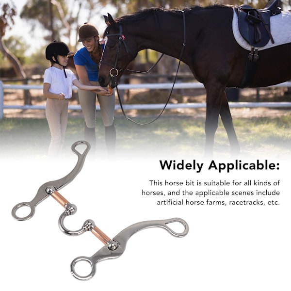 Heste Snaffle Bit Rustfritt Stål Rose Gullbelagt Heste Gag Løst Ring Utendørs Hage Dyrking Heste Munn Bit