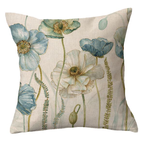 Sett med 4 Dekorative Puter med Blomstermønster 45 x 45 cm