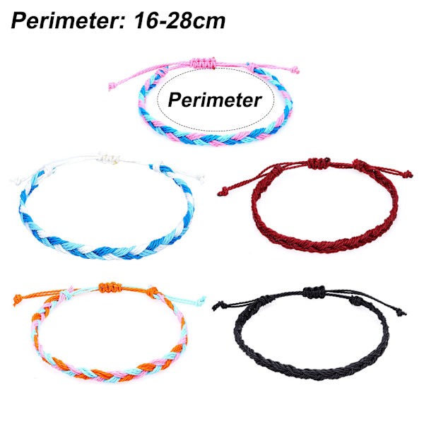 5 st armband för kvinnor vävda par regnbågsarmband,