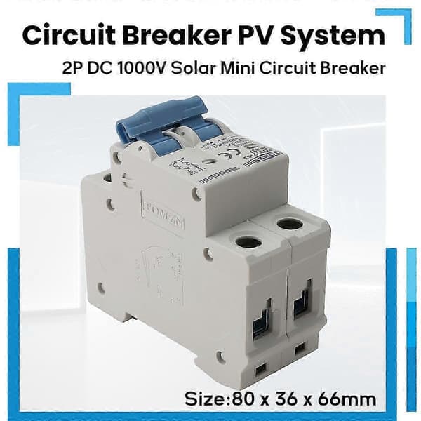 2P 1000V DC dvärgbrytare för solcellssystem - DC MCB-skydd för solpaneler 63A