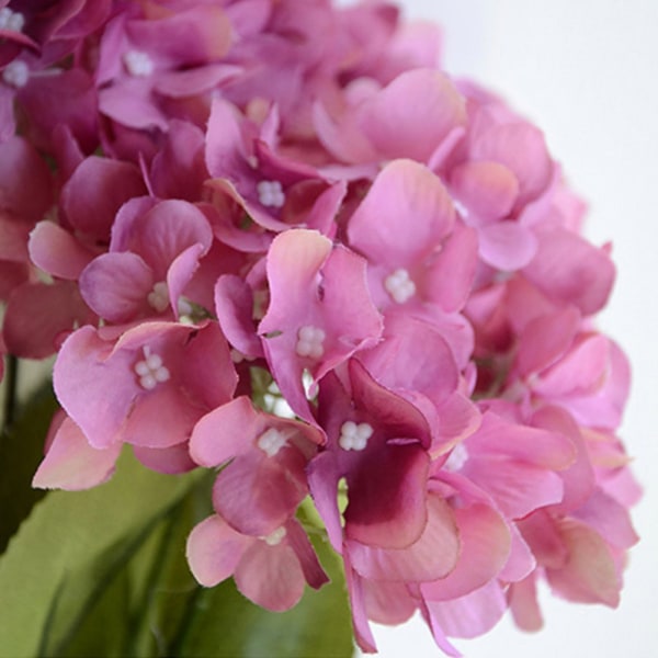 5 Huvuden Hortensia Vacker Konstgjord Blombukett Hem