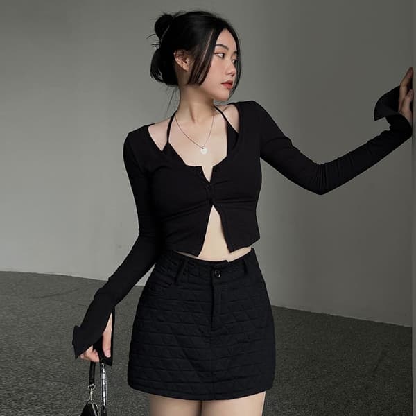 Slim Fit Crop Top för Dam M