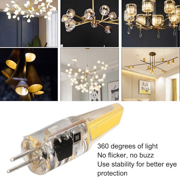 6 stk 6W 500LM G4 Pære LED COB Silikon Gel Energisparende Lampe Pære for Taklampe Vegglampe Bordlampe 220V Varmt Hvit