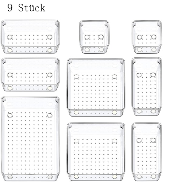 9-delt skuffeorganisator, kommodeorganisator, skuffeorganisator