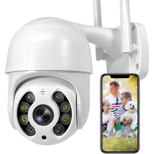 Ultra HD Videoupplösning, Trådlöst 2.4G&5Ghz WiFi, ONVlF-kompatibel, Säkerhetskamera med Justerbar Panorering & Tilt, Rörelsedetektering, Automatisk Spårning för