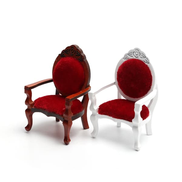 2 STK 1:12 Miniature Hus Møbler Træ Udskåret Enkelt Sofa Ch