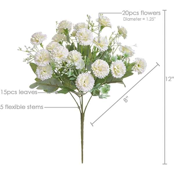 4 Buketter Nejlikor Små Konstgjorda Blommor för Dekoration
