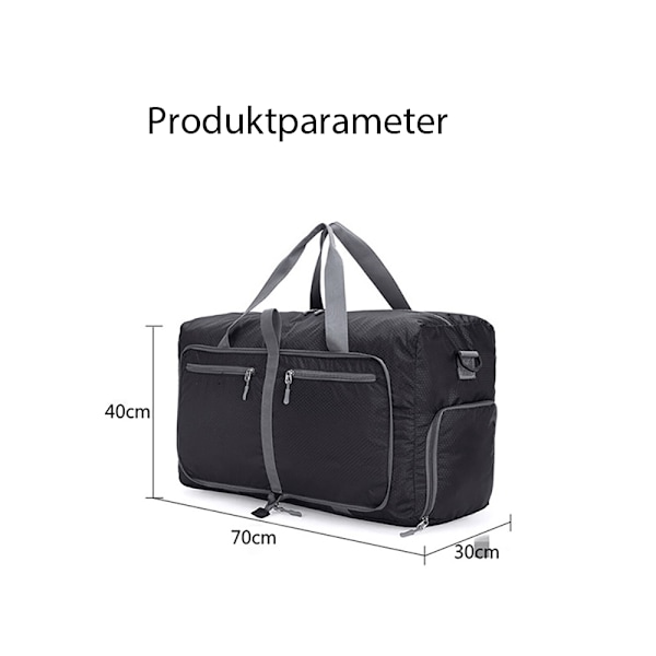 Lett sammenleggbar reiseveske duffelbag overnattingstasker treningsbag for reise sport trening ferie