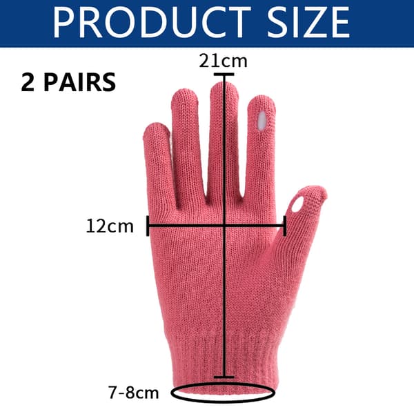 Søde Uldstrikkede Handsker, Moderne Varme Damehandsker, Uld Touchscreen-Handsker Rose red