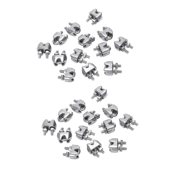 2mm 1/16 Tommer Rustfrit Stål Trådtov Klemme Fastgørelse 24stk