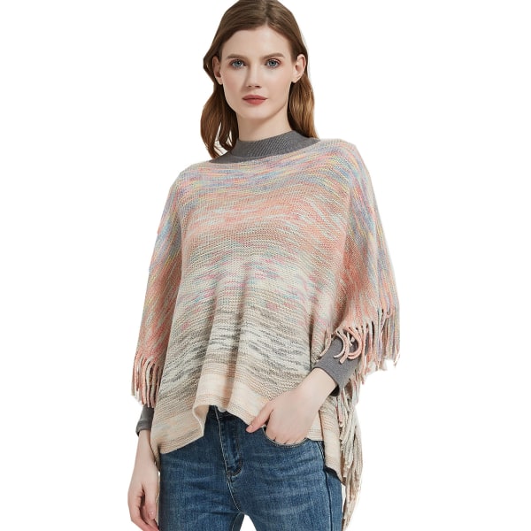 Kvinnors Boho Höst och Vinter Fladdrande Överläggning Gradient Stickad Utomeuropeisk