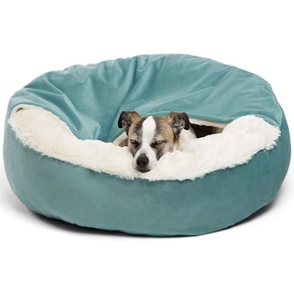 Katteseng Behagelig Rund Hundebed Blød Dyreseng XZ025 (48 * 20, Cyan)