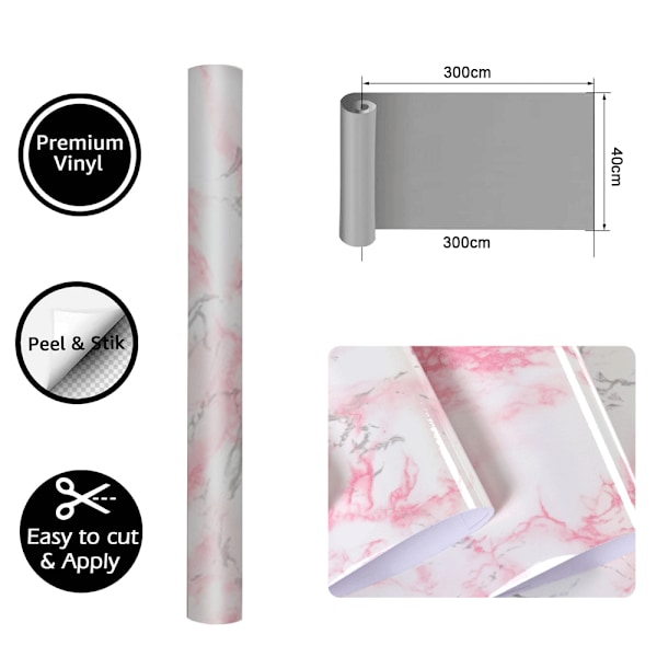 15.7''x118'' Marmor Kontaktpapir Peel and Stick Køkkenbordplader til Køkkenbordplade Kontaktpapir Vandafvisende