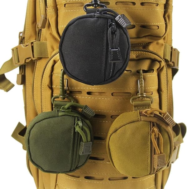 (Svart) 2 st Tactical Myntbörs, Hängande EDC-väskor med krok ?f