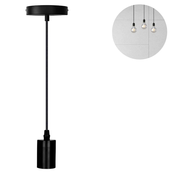 Metall pendellampa, E27 lamphållare med kabel, sladd
