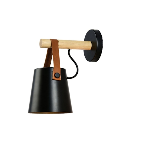 Vegglampe Tre Moderne Enkel Stil Nattelampe Hjemmedekorasjon For Gang Sidebord Svart
