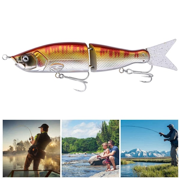 Hårt Bete 3D Fisk Ledade Wobblers Pencil Konstgjort Bete Triangelkrok (E)