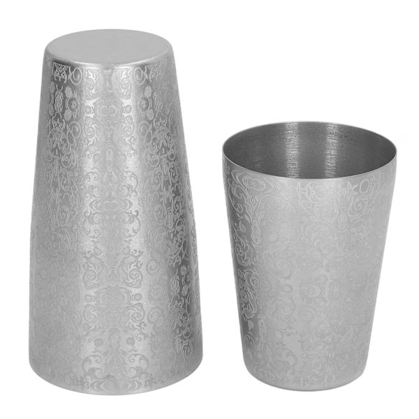 Cocktail Shaker Boston Shaker Sæt Graveret Design 304 Rustfrit Stål til Bar Bartender
