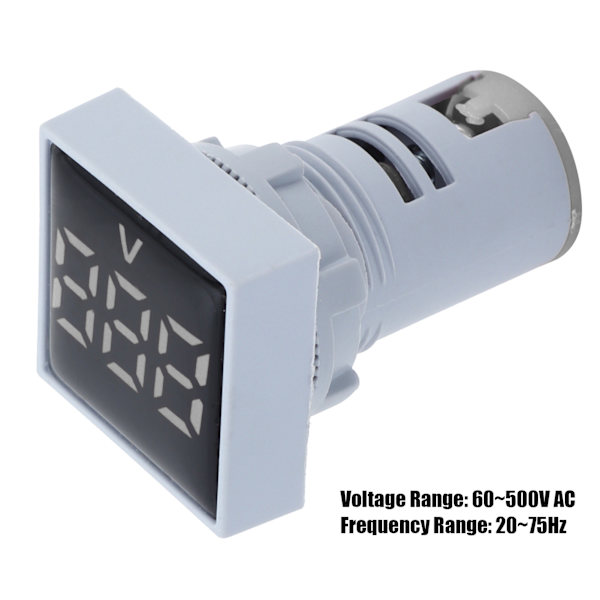 AD16‑22FSV Digital Spänningssignalindikatorlampa Panel Spänningsmätare Indikator 60~500V AC Vit