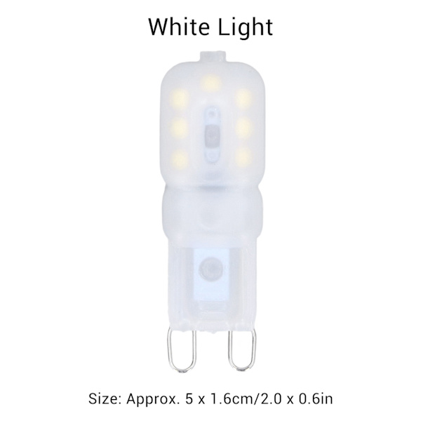 6 stk G9 LED-pærer Dimmbare 3W Energibesparende 360 Graders Lys Pære for Taklamper og Hengelamper Hvit Lys 220-240V