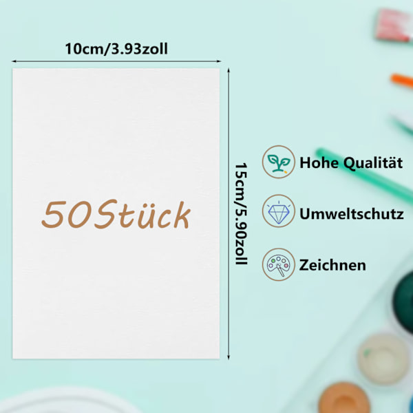 50 stk. akvarelpapir (300g) - A6