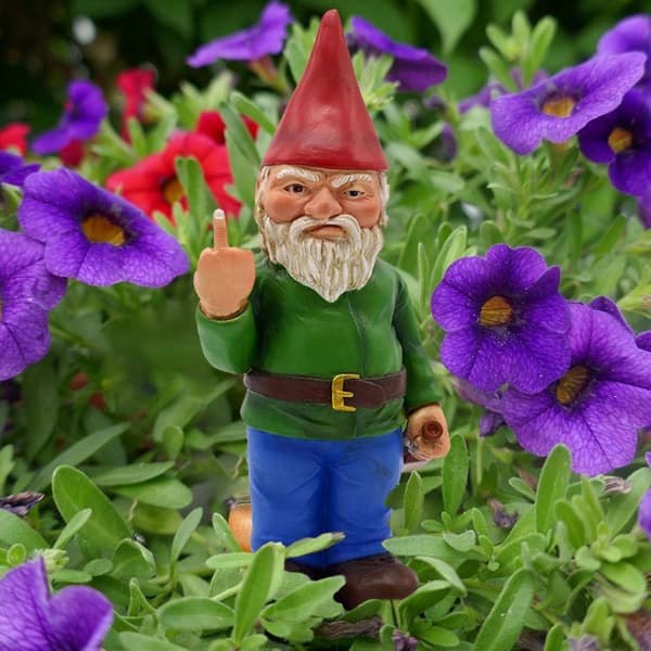 Hagegnom med langfinger - Gnomstatue Morsom Hageplenpynt