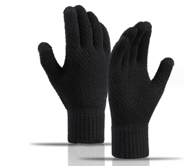 Sort, herre vinterisoleret splitfinger plys og tyk isolering