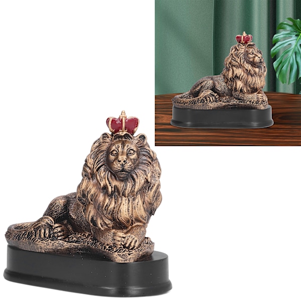Løveskulptur Dekorativ Løve Resin Statue for Hjemmedekorasjon Gård Stue Veranda Julepynt