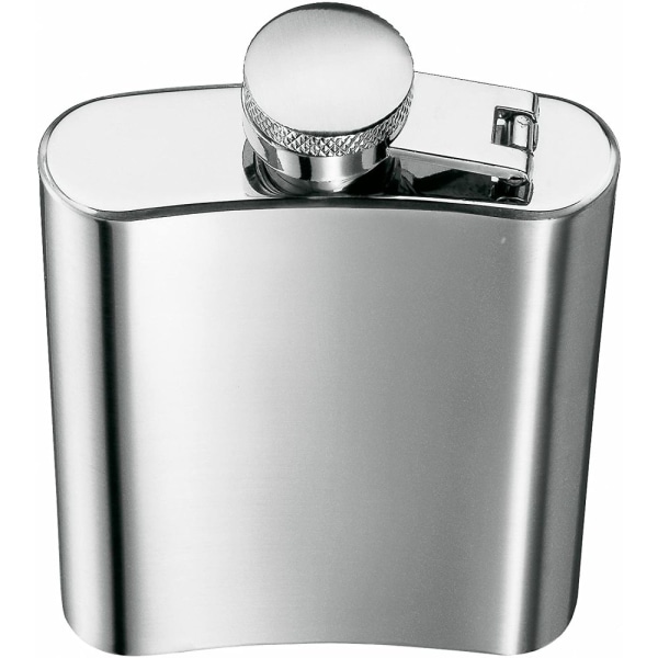 Taschenflasche / Flachmann chrom 2 Becher integriert