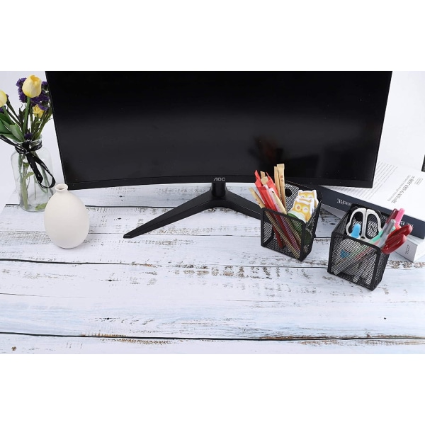 2-pack magnetisk pennhållare, nätförvaringskorg