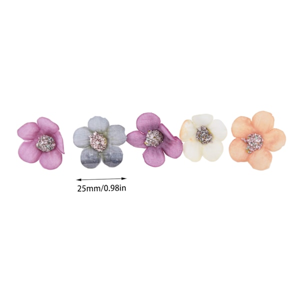 200 st små blomhuvuden i tyg för bröllop, 2,5 cm/1 tum, DIY-simulerade blomhuvuden för födelsedag, bröllop och dop