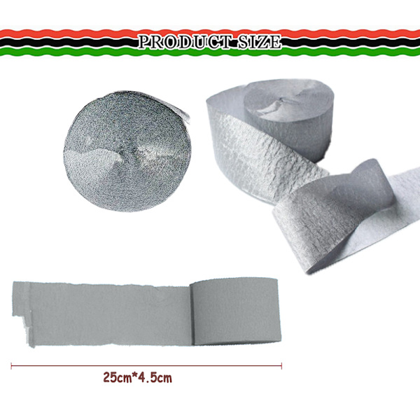 6 st serpentinerpapper (4,5 cm x 25 m/rulle) crepepapper serpentiner,