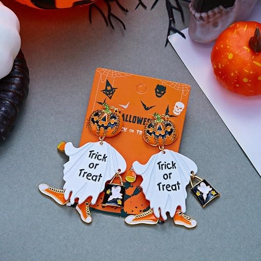 Halloween Vedhæng Øreringe, Gotiske Kvast Dameøreringe - 14