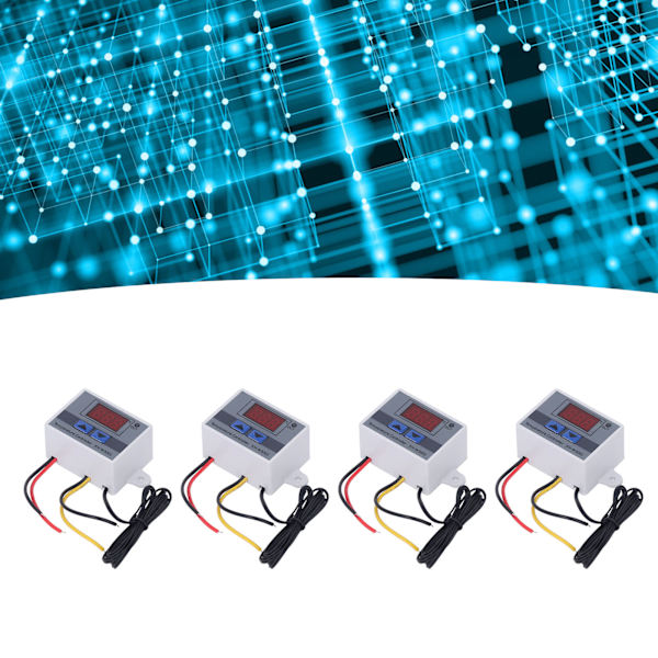 4 stk. Temperaturregulator Digital Display Temp Regulator ‑50℃ til 110℃ 110‑220V 1500W