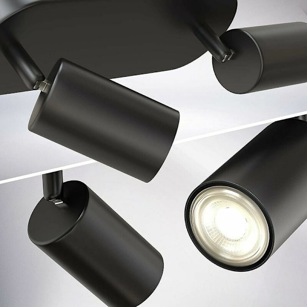 Energieffektivt, flexibelt spårhuvud med vrid- och lutningsfunktion, 360° horisontell rotation och 120° vertikal vikning för korridorer och vardagsrum