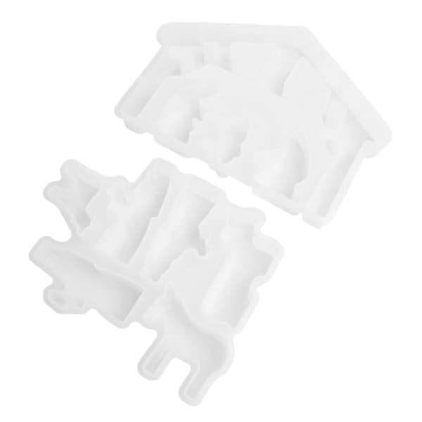 Silikonformer, Krybbespill Silikonform, Julekrybbefigurer Silikonform, 2-pakning DIY Håndverkssett for Lys, Resin, Gips