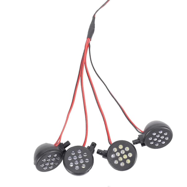 4 LED Lys Mottakersett Plastskall Lotus Frontlykter For 1/5 Hpi Baja Rovan King Motor 5b Rc Ca