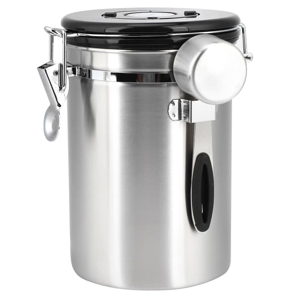 Lufttæt beholder i rustfrit stål til kaffebønner, te og tørrede frugter - 1,8L