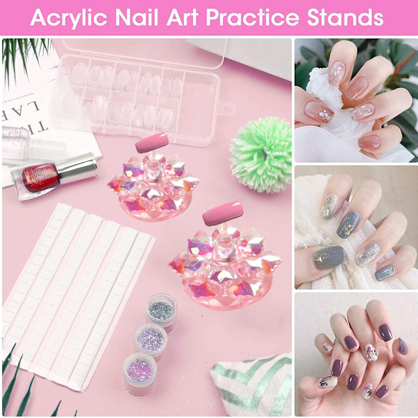 Nageldisplay träningsställ harts lotus nagelspetshållare magnetisk nagelträningsställ fingernagel diy nagelkonstställ för falska nagelspetsar manikyr salong